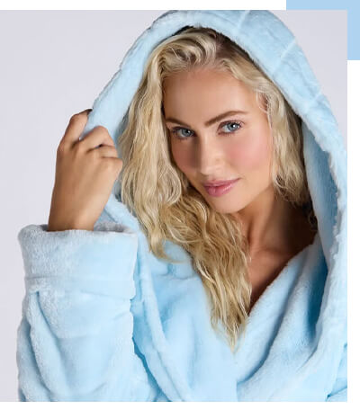 Fluffy cut fur long dressing gown