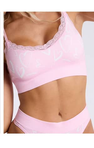 Ribbed seamless heart bralette