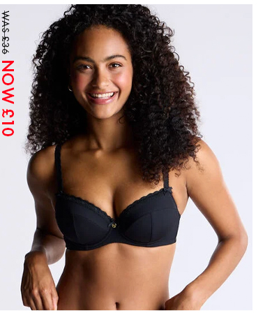 Petra microfibre balconette bra - Black