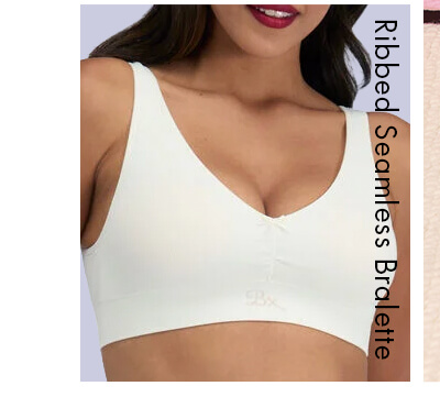 Ribbed seamless ruche bralette