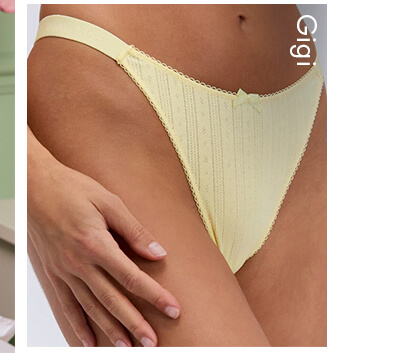 Gigi pointelle high leg thong