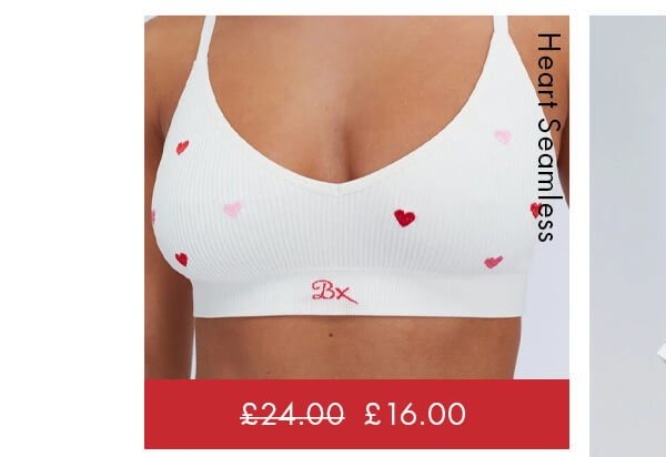 Heart embroidered seamless bralette