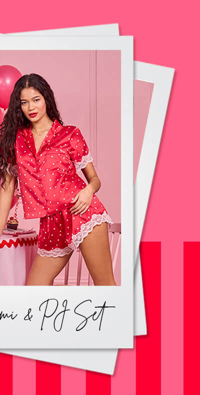 Amelia heart satin short pyjama set 
