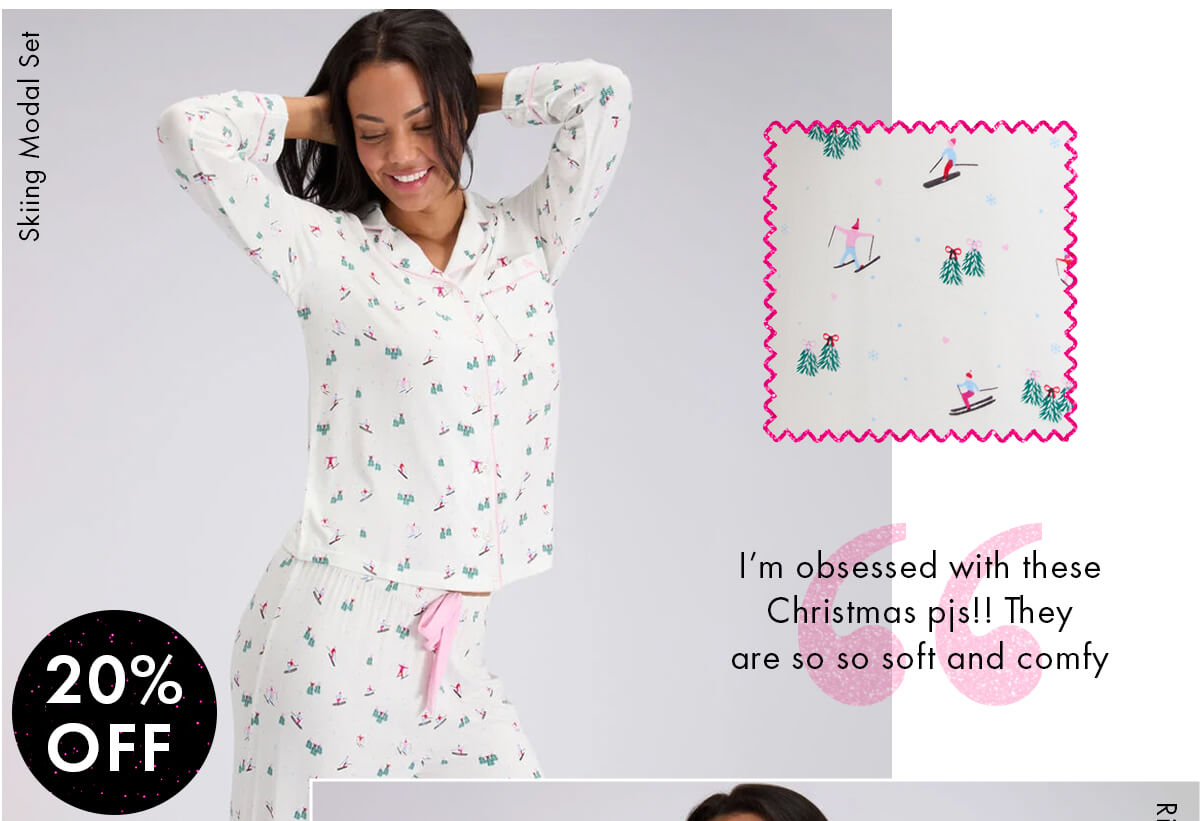 Skiing modal pyjama set