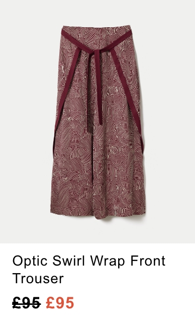 Optic Swirl Wrap Front Trouser