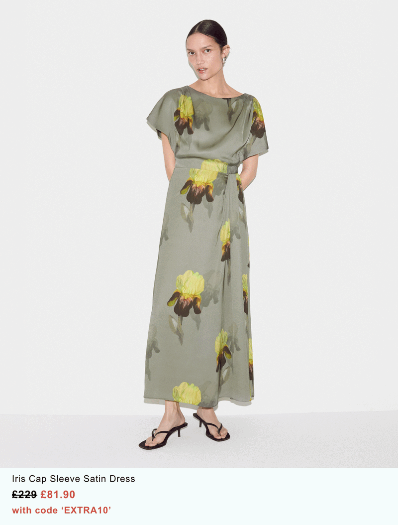 Iris Cap Sleeve Satin Dress
