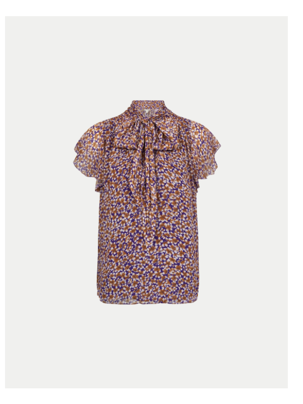 Ditsy Tie Detail Top