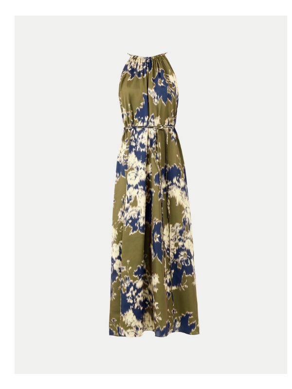Ikat Satin Halter Dress