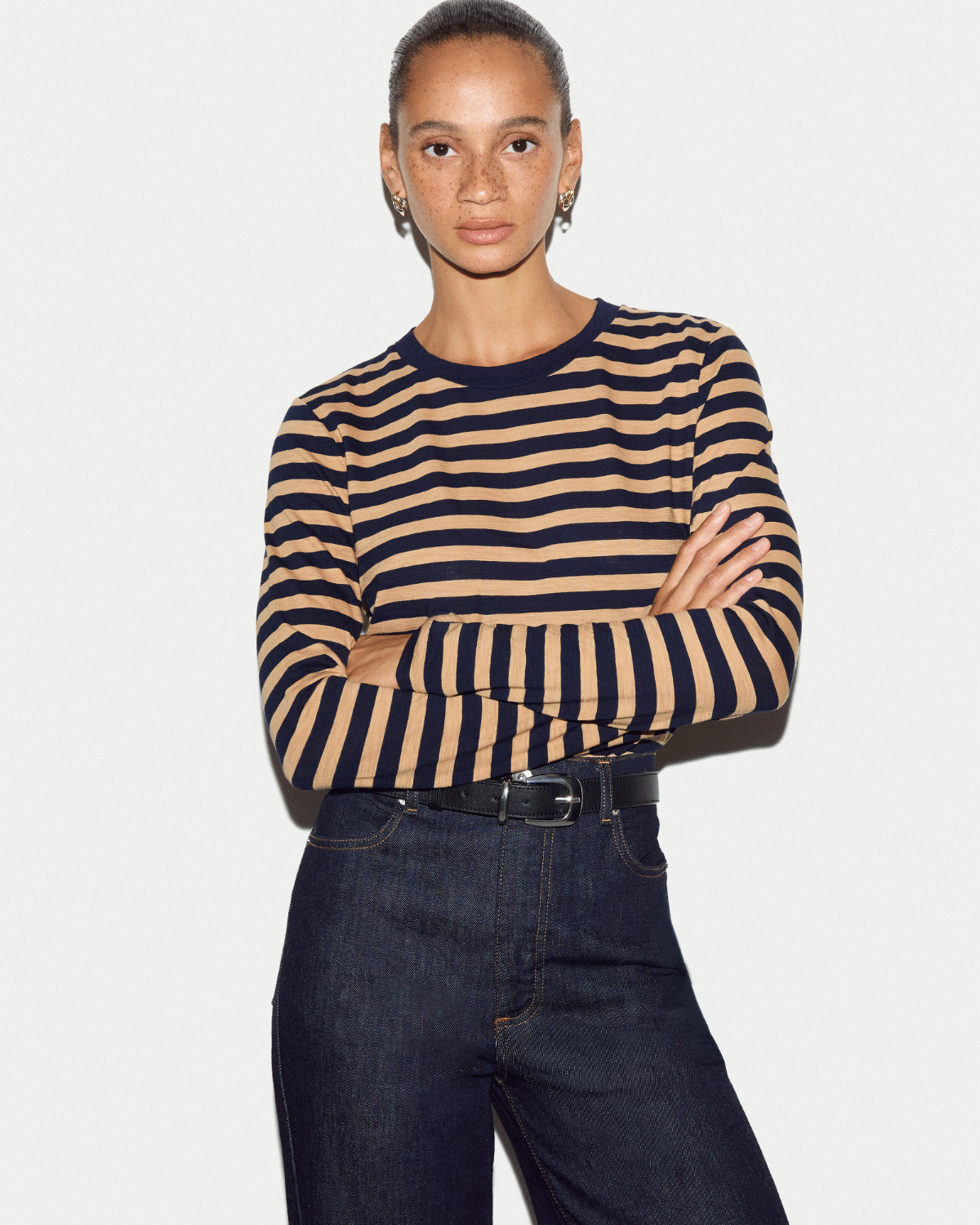 Cotton Slub Stripe Long Sleeve T-shirt