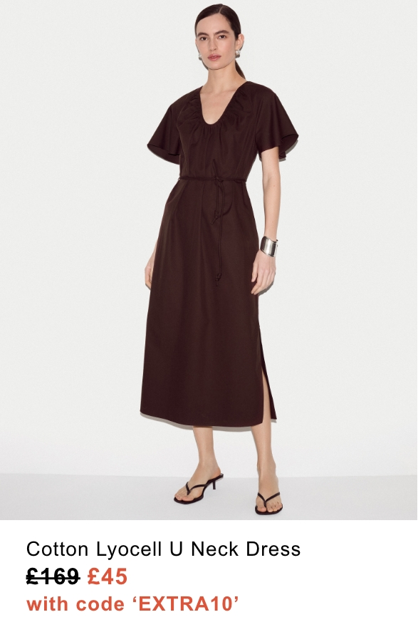Cotton Lyocell U Neck Dress