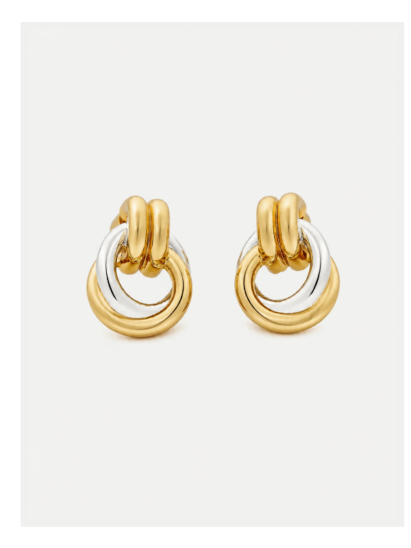 Mixed Metal Hoop Earring