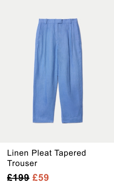 Linen Pleat Tapered Trouser