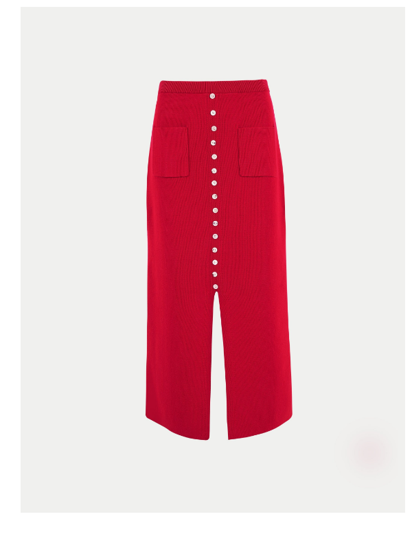 Cotton Button Knitted Skirt