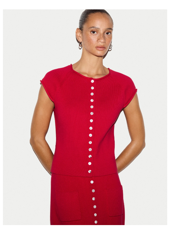 Cotton Button Knitted Top