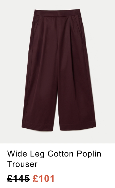 Wide Leg Cotton Poplin Trouser