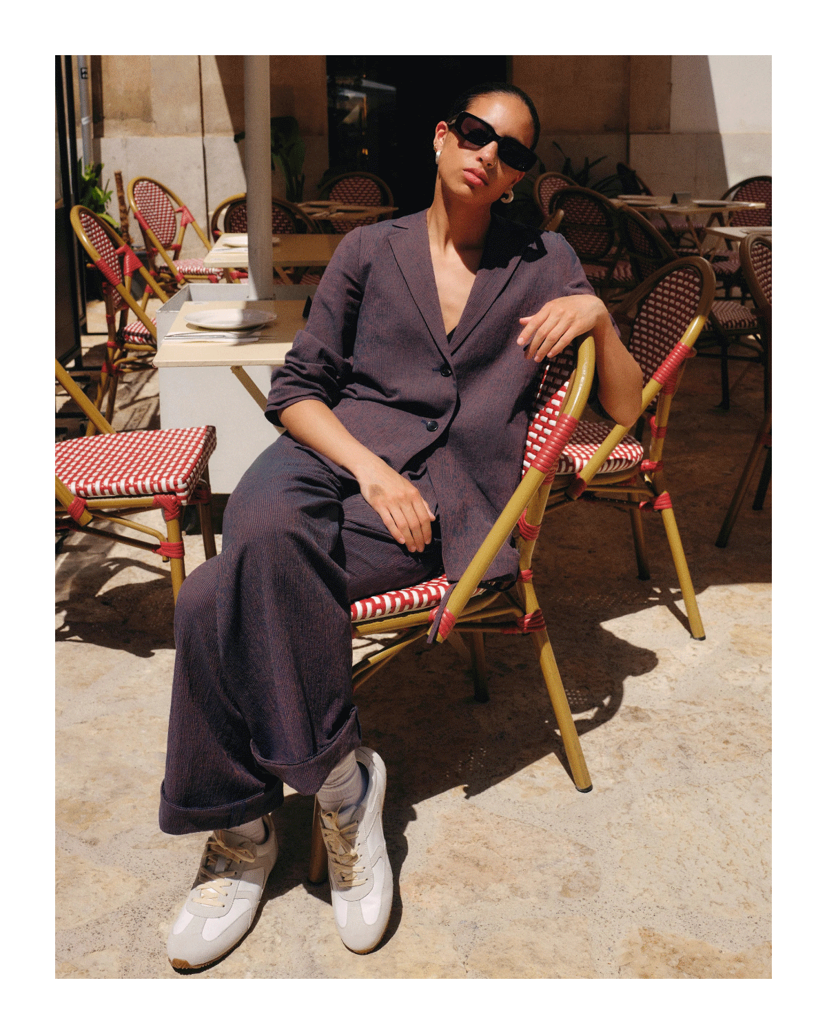 Cotton Linen Stripe Relaxed Jacket