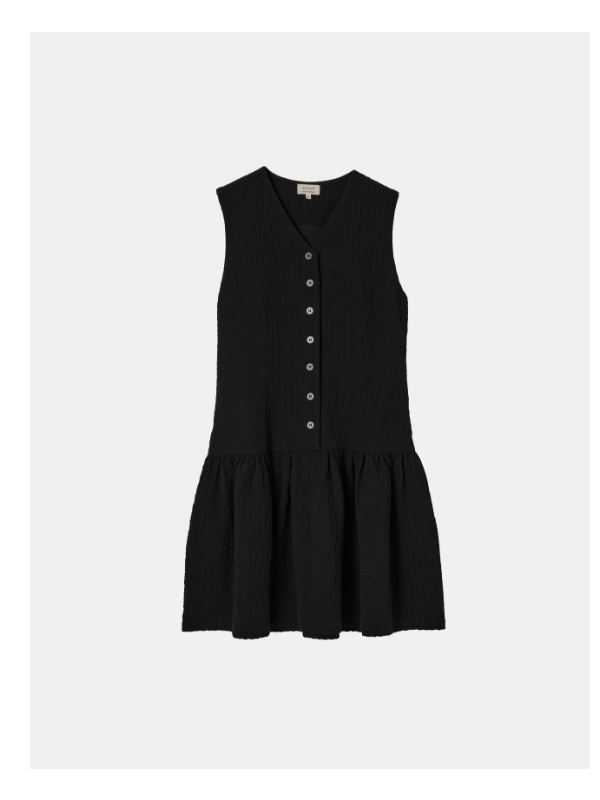 Crinkle Cotton Waistcoat Dress