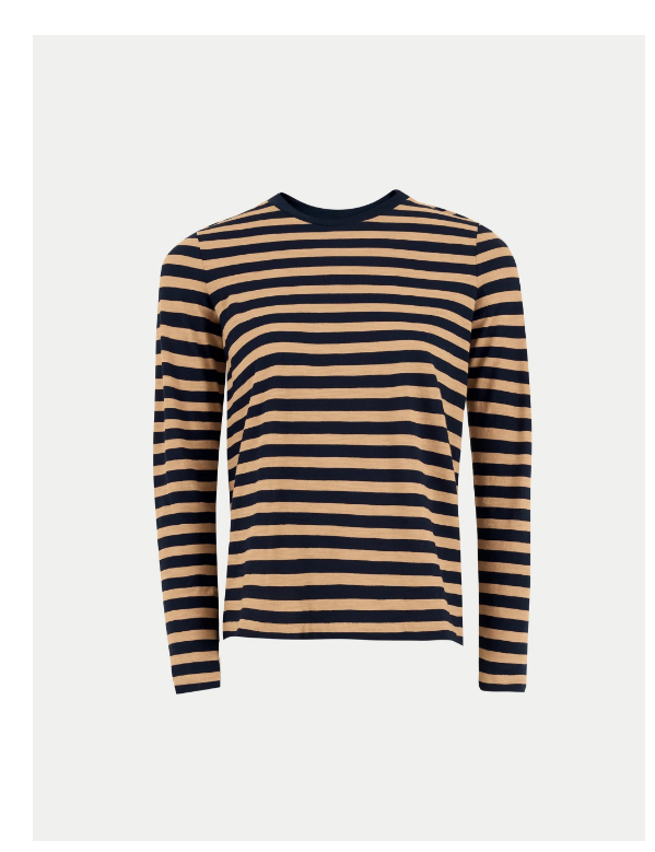 Cotton Slub Stripe Long Sleeve T-shirt