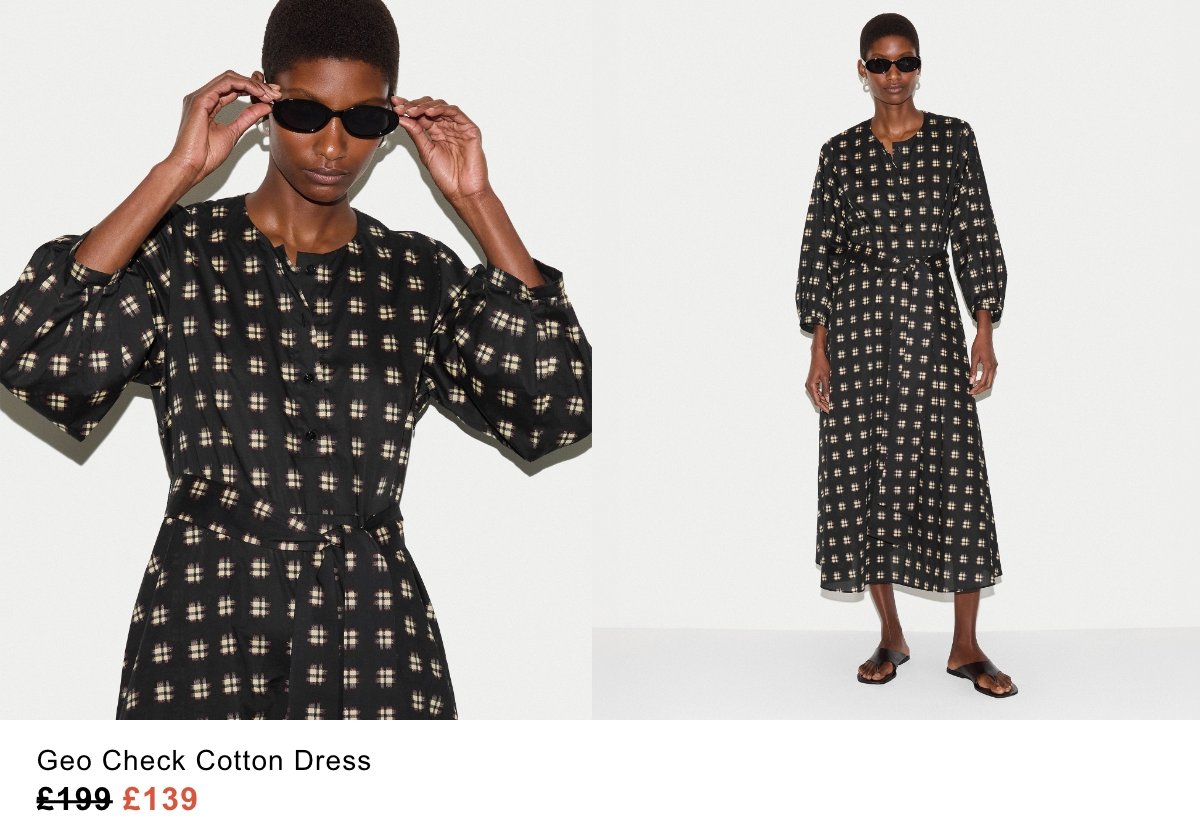 Geo Check Cotton Dress