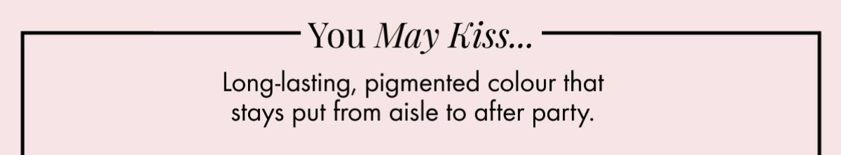 You may kiss...