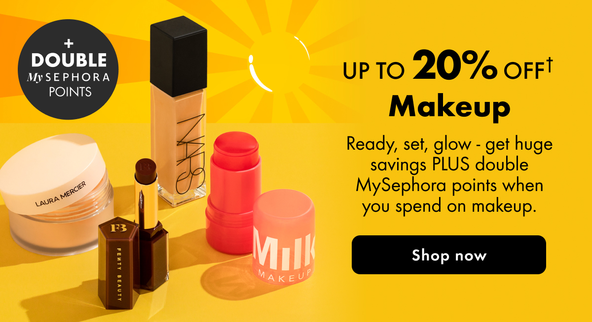 Up to 20% off makeup double points