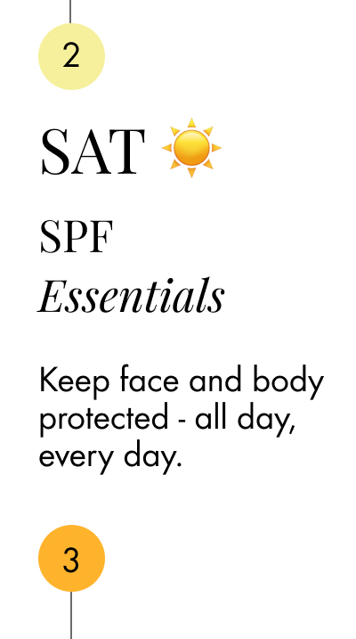 SAT ☀️ SPF Essentials Keep skin and hair protected - all day, every day.