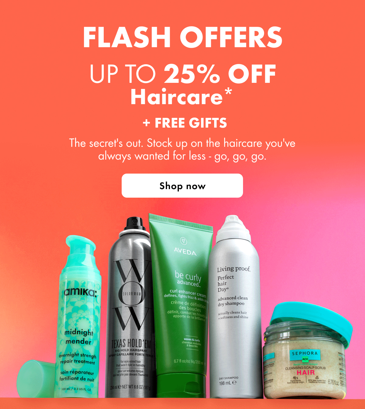 Up to 25% off haircare