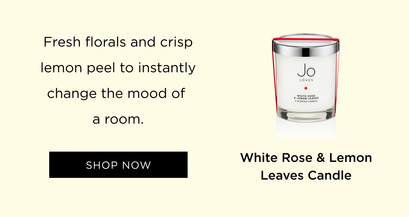 White Rose & Lemon Leaves Candle Fresh florals and crisp lemon peel to instantly change the mood of a room.