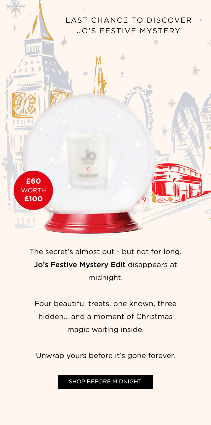 The secret's almost out - but not for long. Jo's Festive Mystery Edit disappears at midnight. Four beautiful treats, one known, three hidden... and a moment of Christmas magic waiting inside. Unwrap yours before it's gone forever.