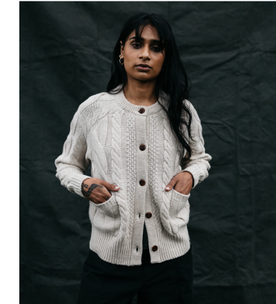 Women's Ennis Cable Knit Cardigan | Finisterre
