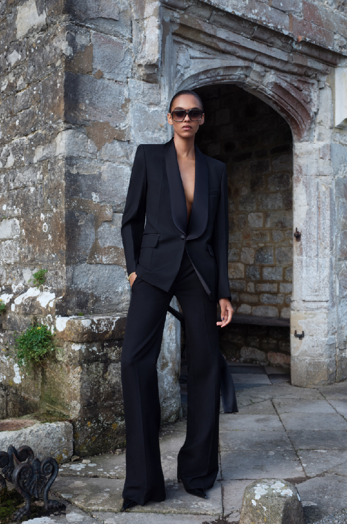 Women in black suit 