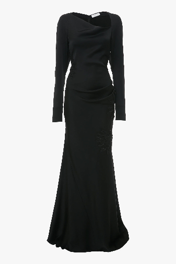 Black long sleeve gown