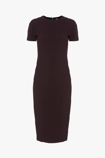 Dark purple fitted t-shirt dress 