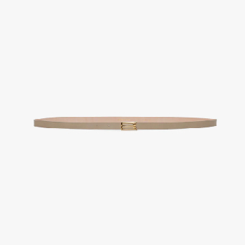 Beige micro frame belt 