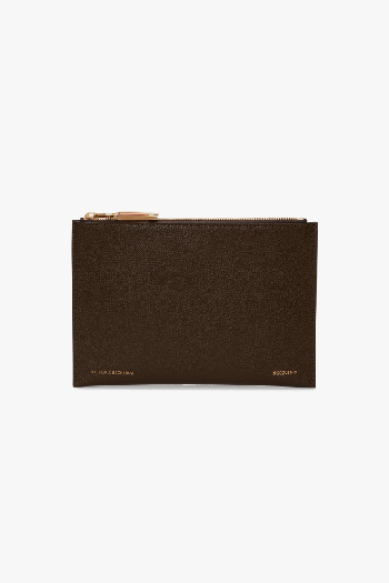 Pochette Bag In Khaki Leather