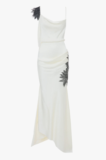 Ivory asymmetric cami gown 