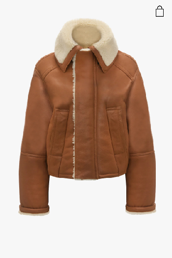 Tan cropped jacket with fur detail 