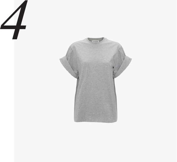 Asymmetric Relaxed Fit T-Shirt In Grey Marl