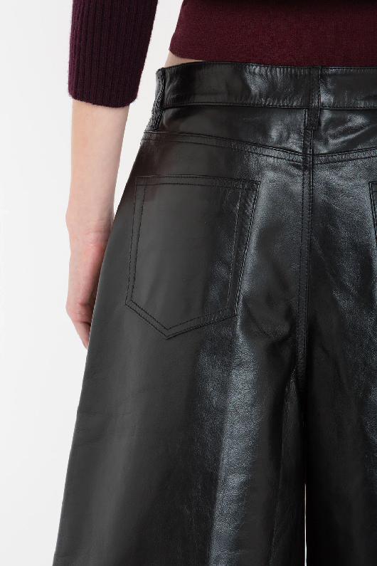 Black leather shorts 