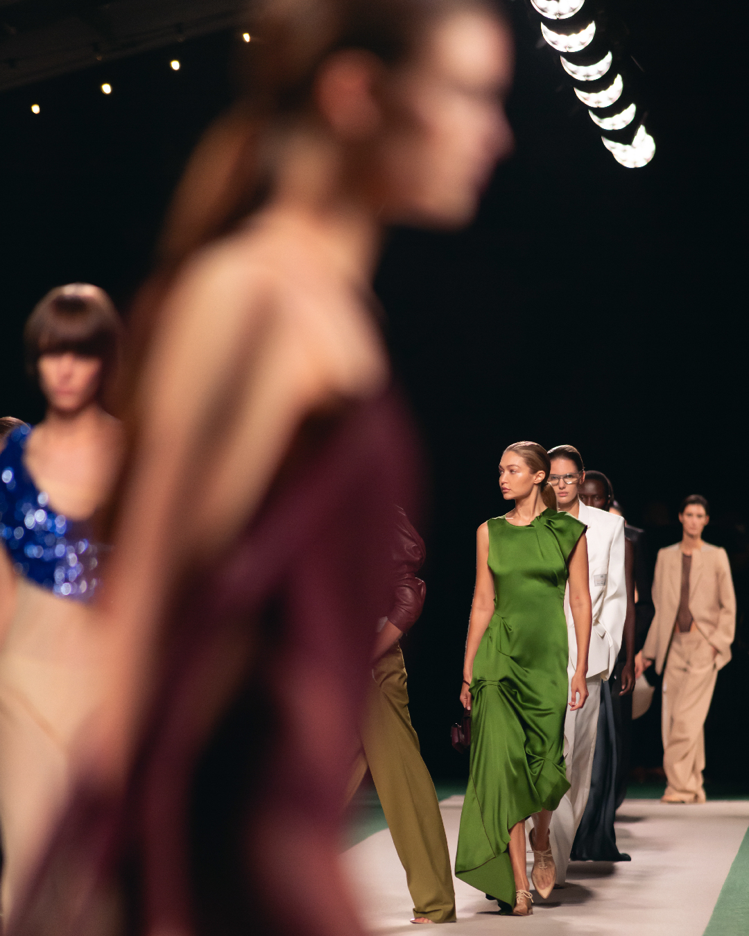 Woman walking in runway show 