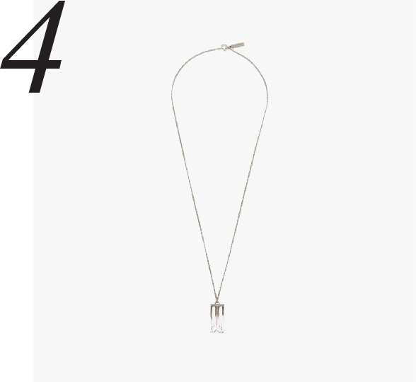 Silver necklace with b frame detail 