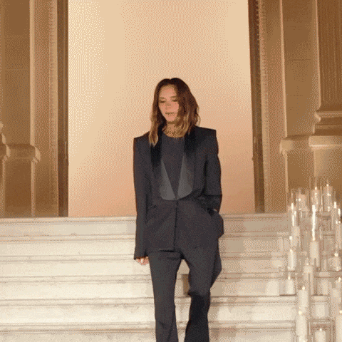 Victoria Beckham in black blazer suit