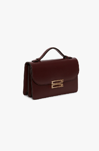 Burgundy bag with b gold buckle detail 