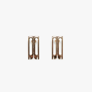 Gold b frame earrings 