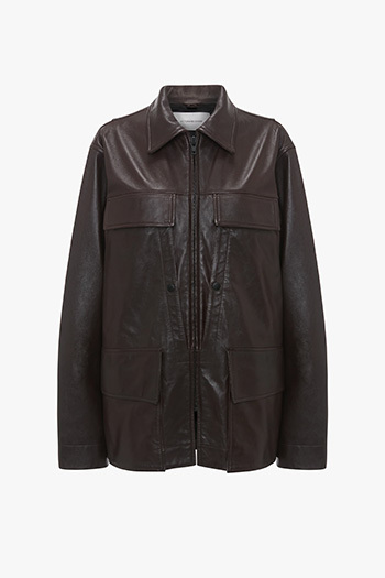 Brown leather jacket 