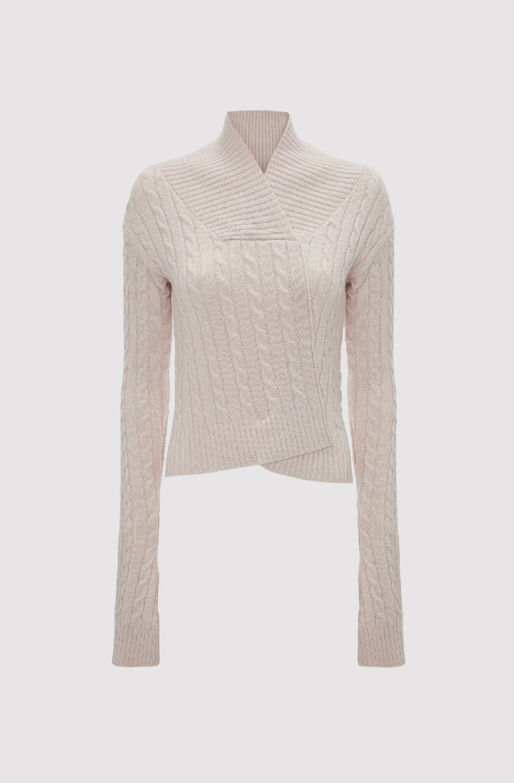 Wrap Detail Jumper In Bone