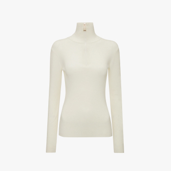 High neck top in white 