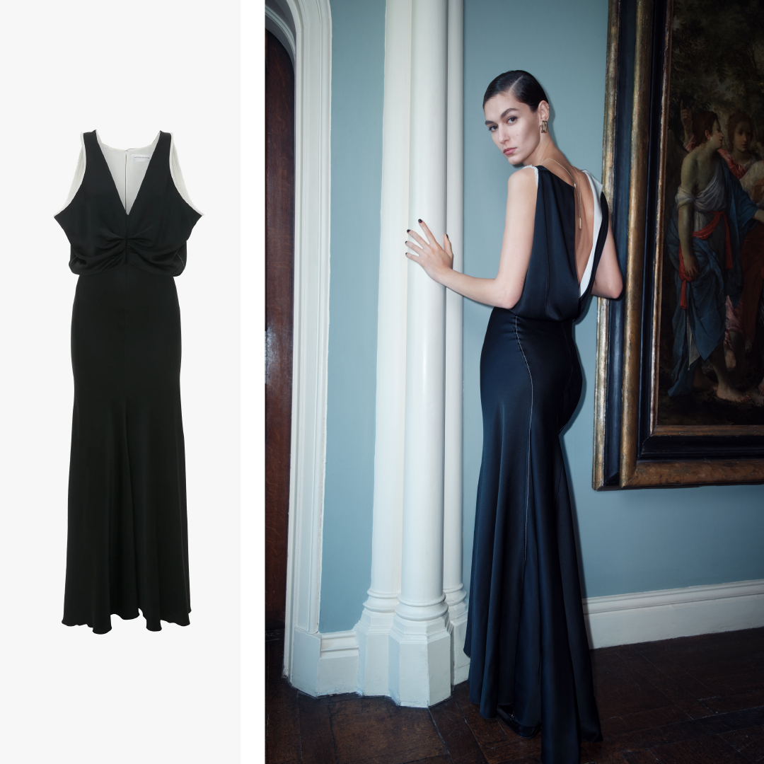 Black v-neck dress 