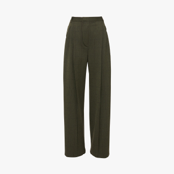 Wide leg dark green trousers 
