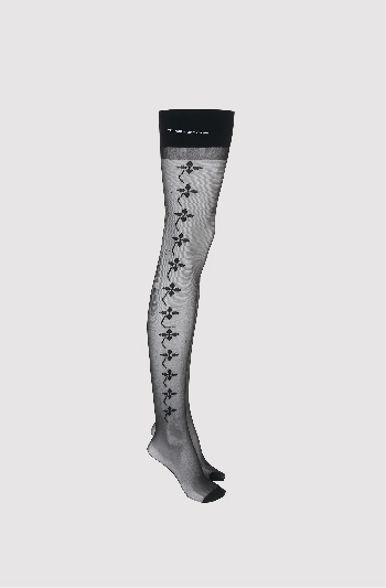 Exclusive Flower Detail Hold-Ups In Black